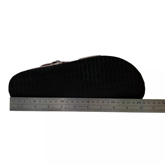 White Mountain Womens Leather Slide Sandals Size 9 Light Lavender Toe Loop Style - Picture 11 of 15